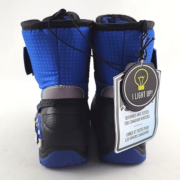 Icicles Blue Polar Penguin Youth Snow Waterproof Fleece Boots Lights Up Size 6 - Picture 5 of 14
